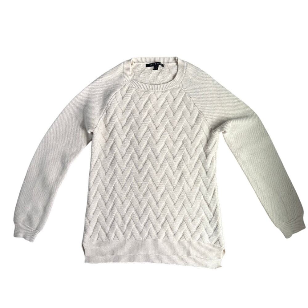 Cyrus Cream Textured Knit Sweater Size S